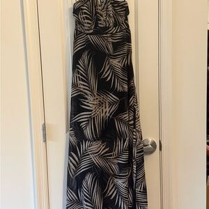 White House Black Market Strapless Black and Cream Dress